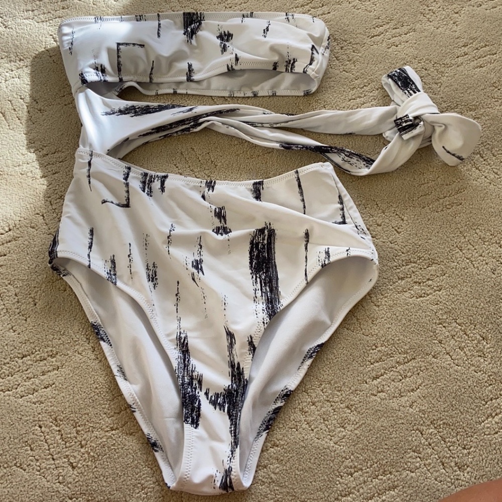 Black and White One Piece Bikini
